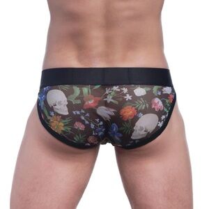 🆕 ☠️ SKULL & BONES DUTCH FLORAL MESH SPORT BRIEF (36-38” waist)